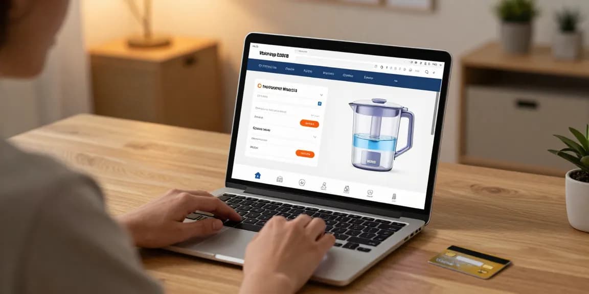 Waterdrop ED01B Electric Water Filter Pitcher showcased in an online shopping experience with best deals on e-commerce platform.