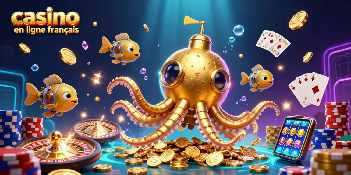 Plongez dans un monde de jeux avec le casino en ligne français, entouré de pièces et de jeux captivants.