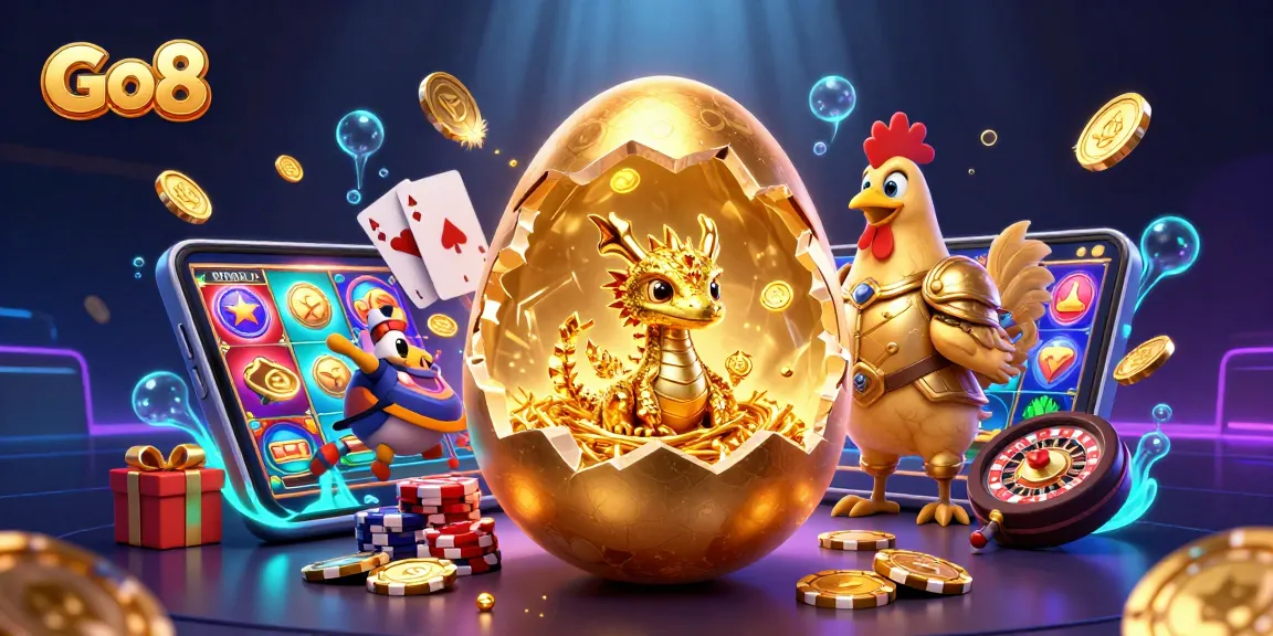 Experience thrilling play with Go8, featuring a golden dragon and exciting gambling elements.