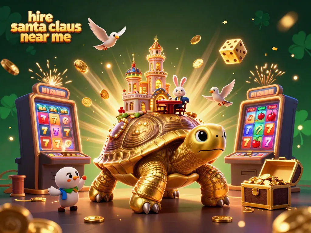 Engage with a festive casino scene while you hire santa claus near me for your holiday events.