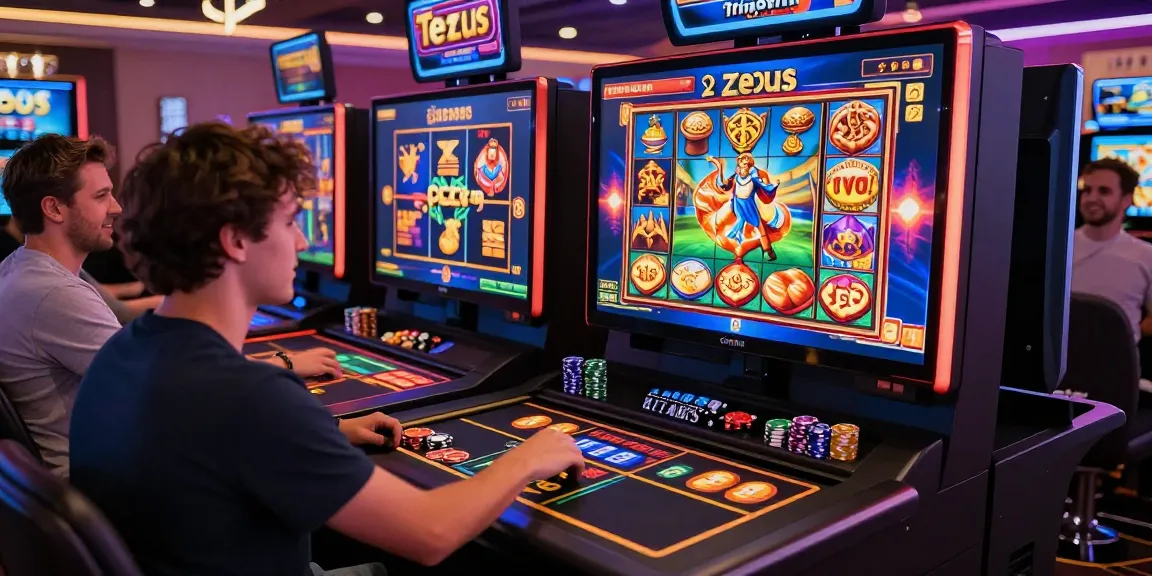 Experience excitement at zeus slot in an engaging online casino setting with vibrant visuals and happy players.