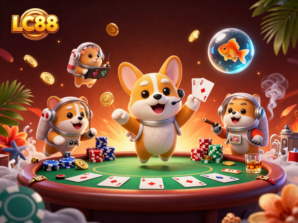Experience thrilling gameplay at LC88 with vibrant casino elements in a dynamic 3D scene.