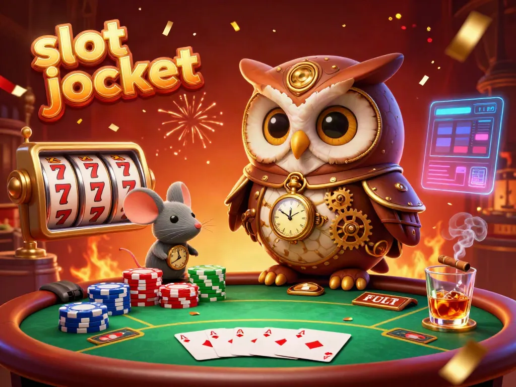 Engage with the excitement of slot jackpot wins in a vibrant 3D casino scene featuring unique characters and game elements.