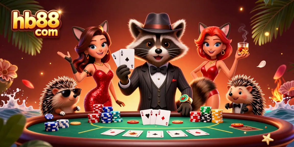 Experience thrilling poker moments at hb88 com with this dynamic casino illustration.