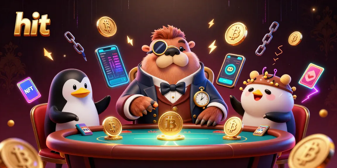 Play exciting games at hit where a walrus interacts with a penguin dealer, showcasing vibrant casino elements.