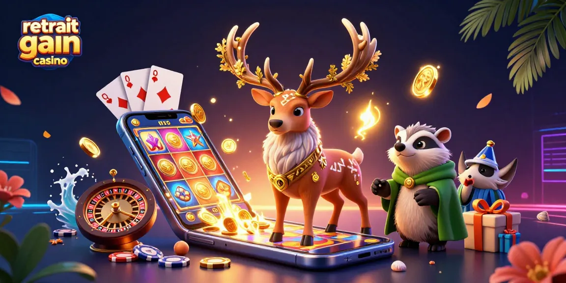 Profitez du retrait gain casino avec un druid stag, un blaireau et des éléments de jeu vibrants.