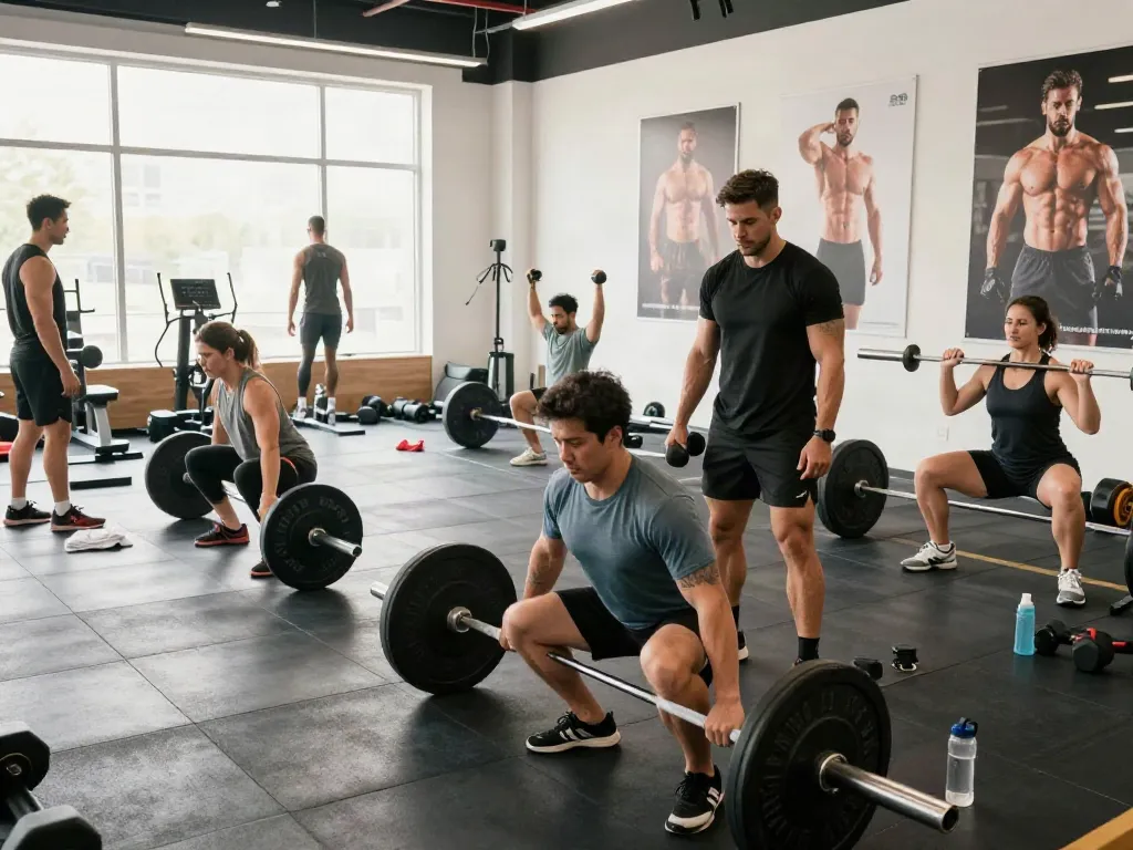 Anabolizzanti online session in a modern gym highlighting energetic workouts and fitness dedication.