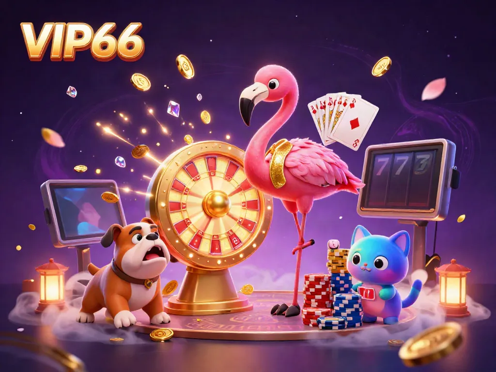 Experience the excitement of VIP66 with lively characters and engaging casino elements.
