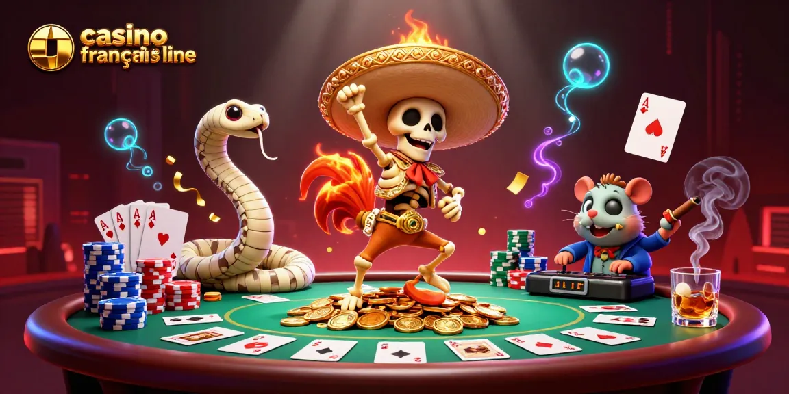 Casino francais en ligne : une illustration d'un rooster mariaci dans une salle de poker animée.