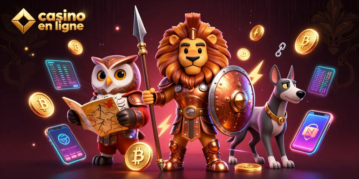 Jouez au casino en ligne avec des personnages de jeu 3D dynamiques et des éléments de crypto-monnaie.