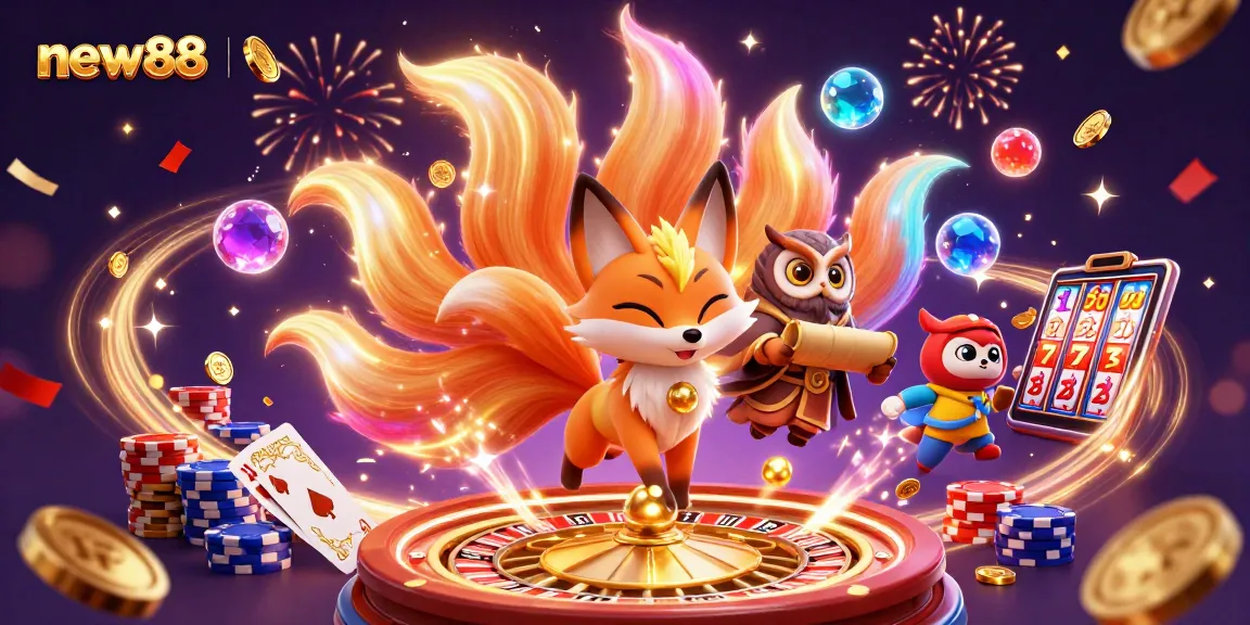 New88 offers thrilling casino action with vibrant characters, glowing features, and captivating game elements.