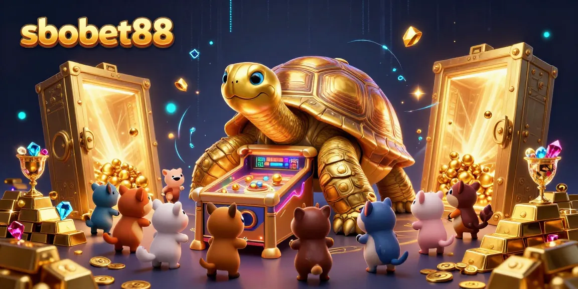 Engage with sbobet88 through an exciting scene of animated characters winning and enjoying thrilling games.
