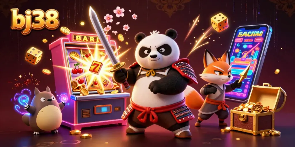 Experience thrilling jackpots in the vibrant bj38 casino filled with dynamic game elements and animated characters.