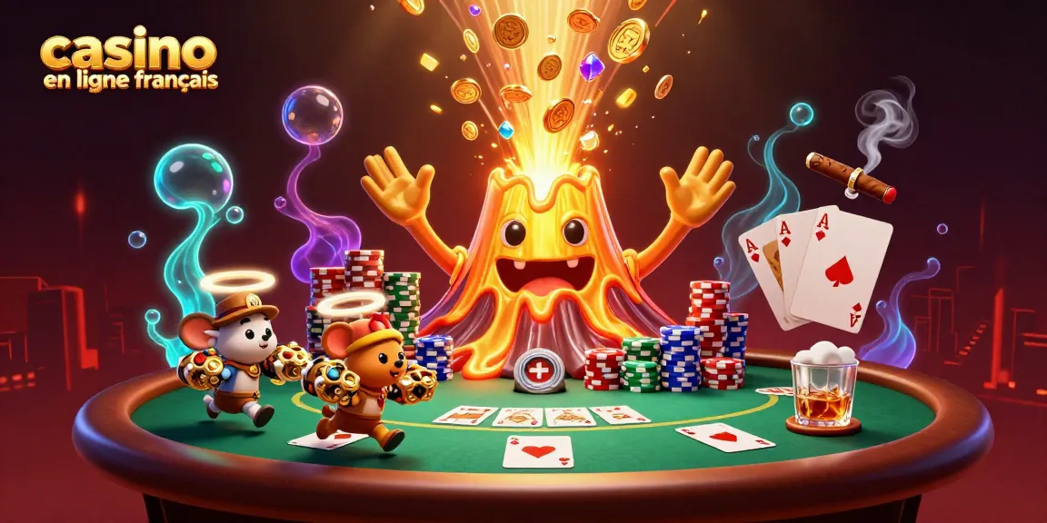 Plongez dans l'univers du casino en ligne français avec une scène captivante de trésors et de jeux.