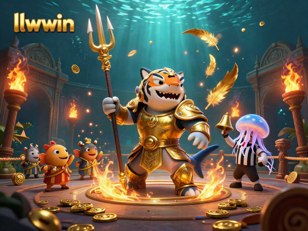 Experience thrilling gaming at llwwin with our vibrant underwater colosseum scene.