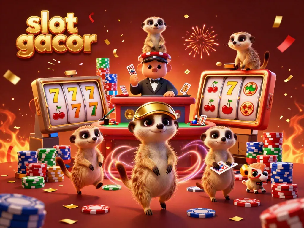 Enjoy thrilling slot gacor gameplay with engaging meerkat casino characters spinning reels and winning jackpots.