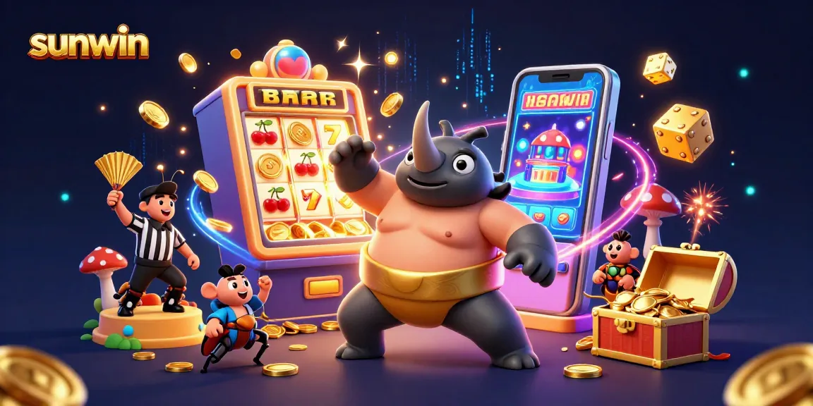 Experience thrilling gameplay at Sunwin with an exciting jackpot explosion featuring vibrant casino elements.