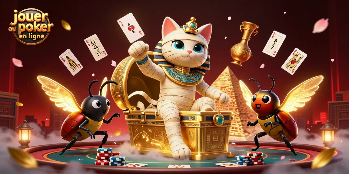 Jouer au poker en ligne avec des personnages animés et des éléments de jeu captivants dans un casino dynamique.