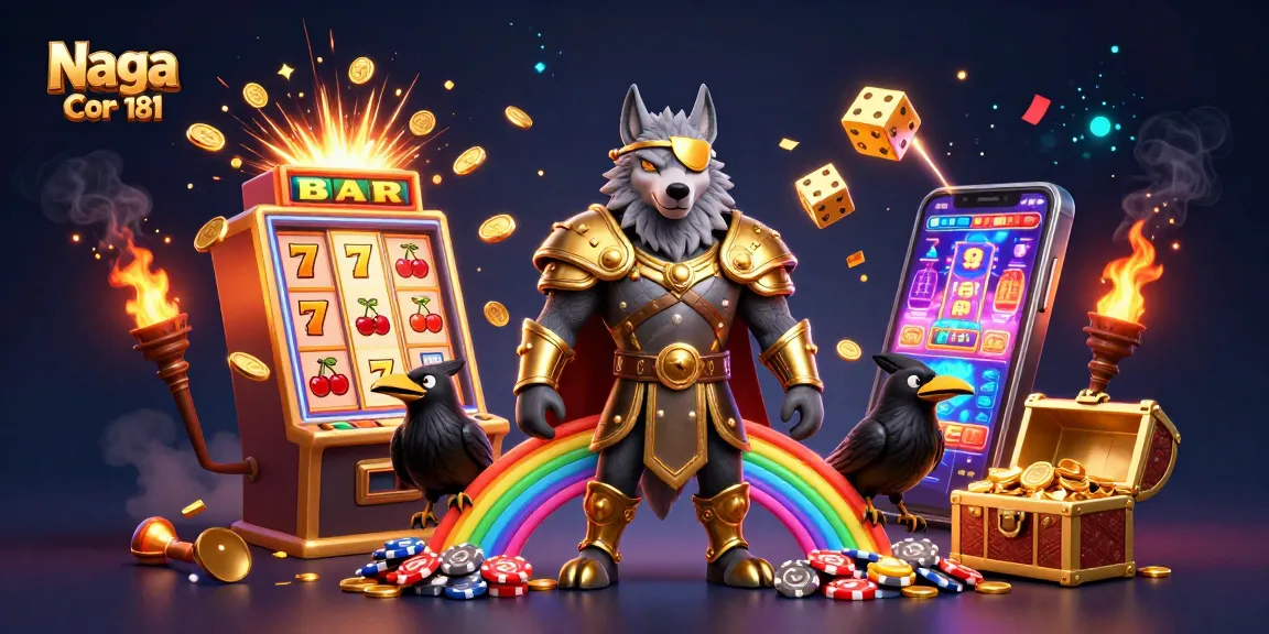 Naga Cor 181 features a Norse-themed casino scene with Odin's wolf and jackpot elements.