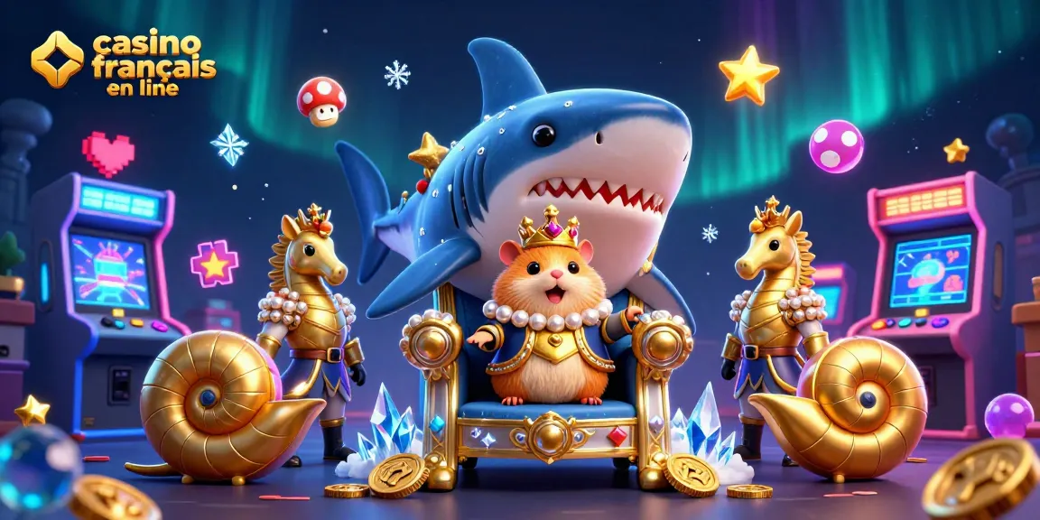 Découvrez les animations colorées de casino français en ligne avec un roi hamster majestueux et ses gardes, accueillant des jeux captivants.