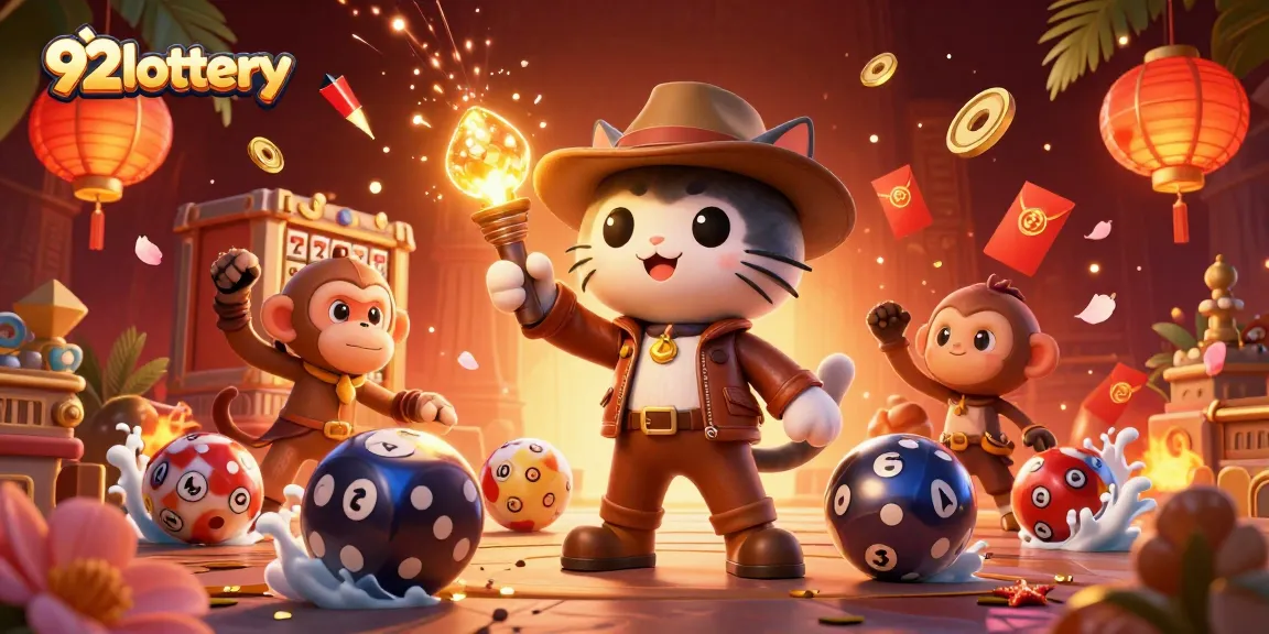 Engage with 92lottery in a vibrant lottery scene showcasing exciting game elements and dynamic characters.